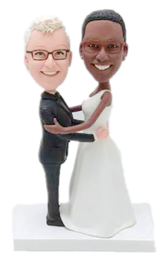 Custom cake toppers 2 Brides Interethnic cake topper